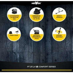 MOWOX PT25LH, Coupe Bordures Thermique 25CC, Tube Alu Courbé Et Détachable, 40cm De Coupe Fil Nylon 2mm à Alimentation Automatique -Flore Riche Soldes Magasin 97852614 4